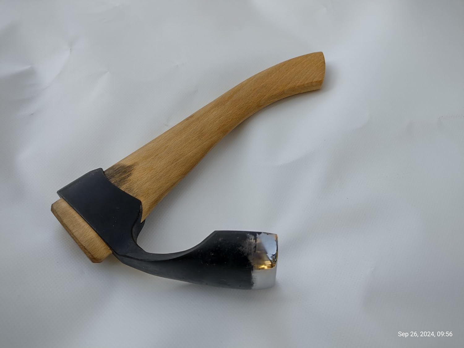 Generic Woodworking Woodcarving Adze Outside Bevel - Beech Wood Handle, Flat Blade, AISI 4150 Steel, Medium Size