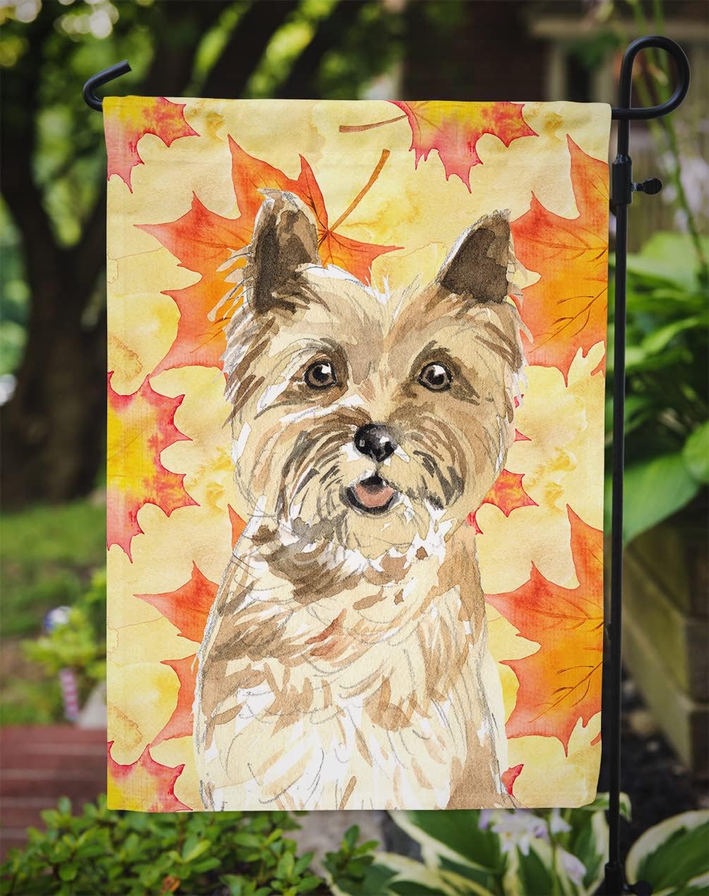 Caroline's Treasures CK1846GF Fall Leaves Cairn Terrier Garden Flag Mailbox Flag Decorative Yard Flag Banner Outside Patio Artwork Yard Flower Beds, Garden Size, Multicolor
