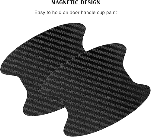 Miniatura 6 de kingsea 4 protectores contra arañazos para manija de puerta de automóvil, textura magnética extraíble de fibra de carbono 3D, textura de fibra de