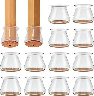 24 Pcs Chair Leg Floor Protectors, Silicone Felt Furniture Pads Floor Protectors for Furniture LegsTable Sofa Leg, Chair LegCaps Covers with Felt Pads for Hardwood Floors
