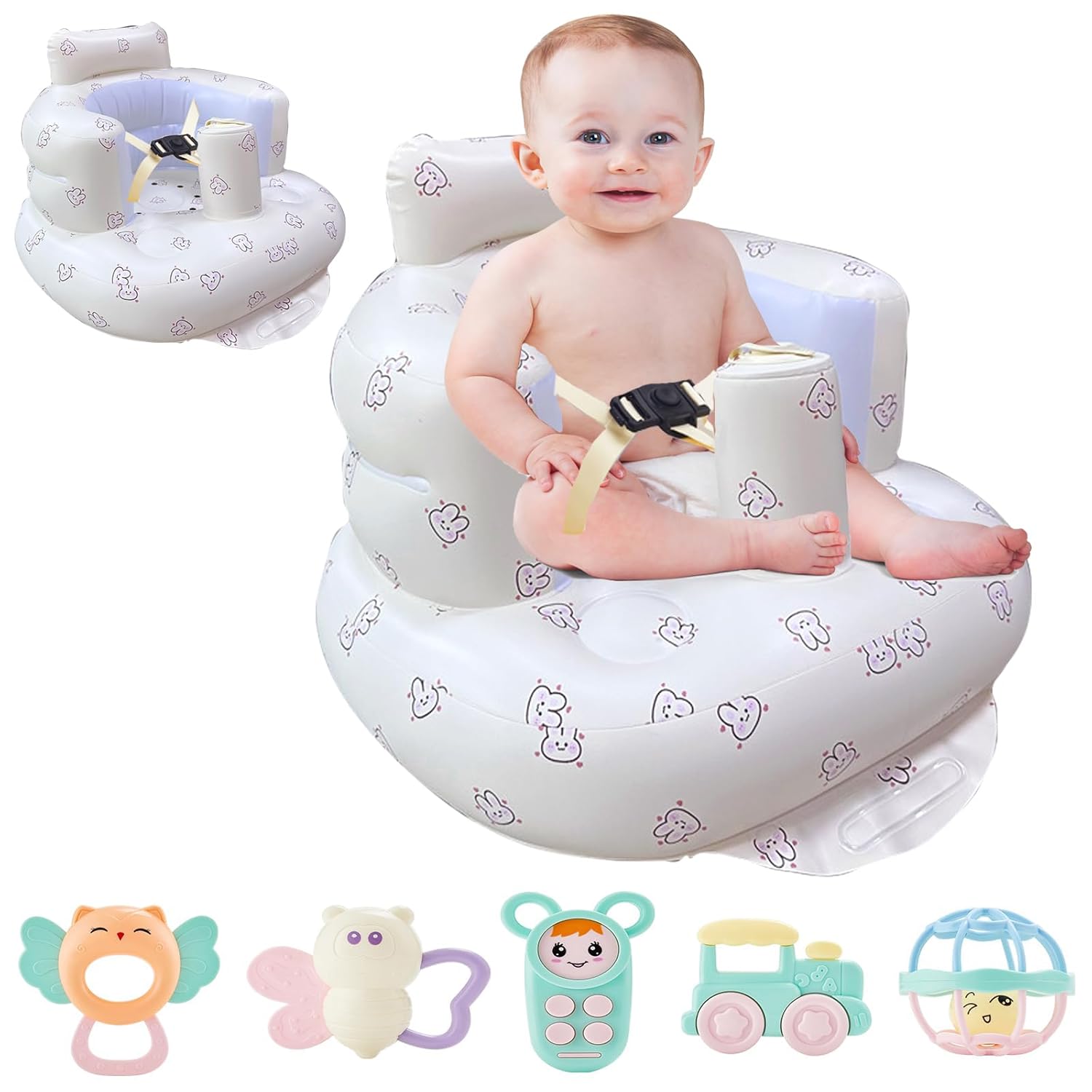 Upgraded Baby Seat, Baby Inflatable Seat, 3Point Harness