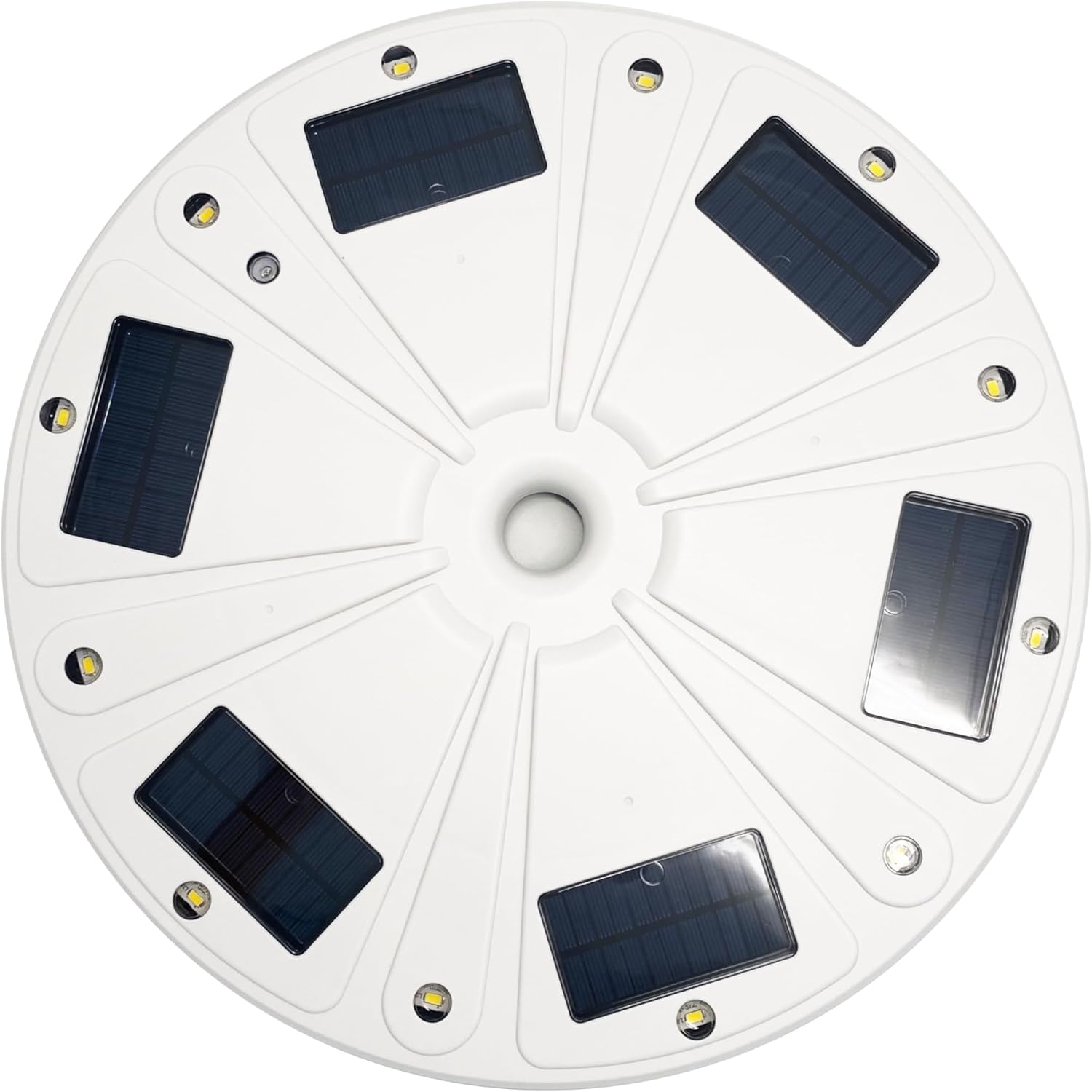 Gama Sonic 15" Illuminated Plant Stand for Outdoor, Solar Power, White Base for Exterior Potted Plants, Entryway, Pathway, Landscape Planter Lighting (78i50265)