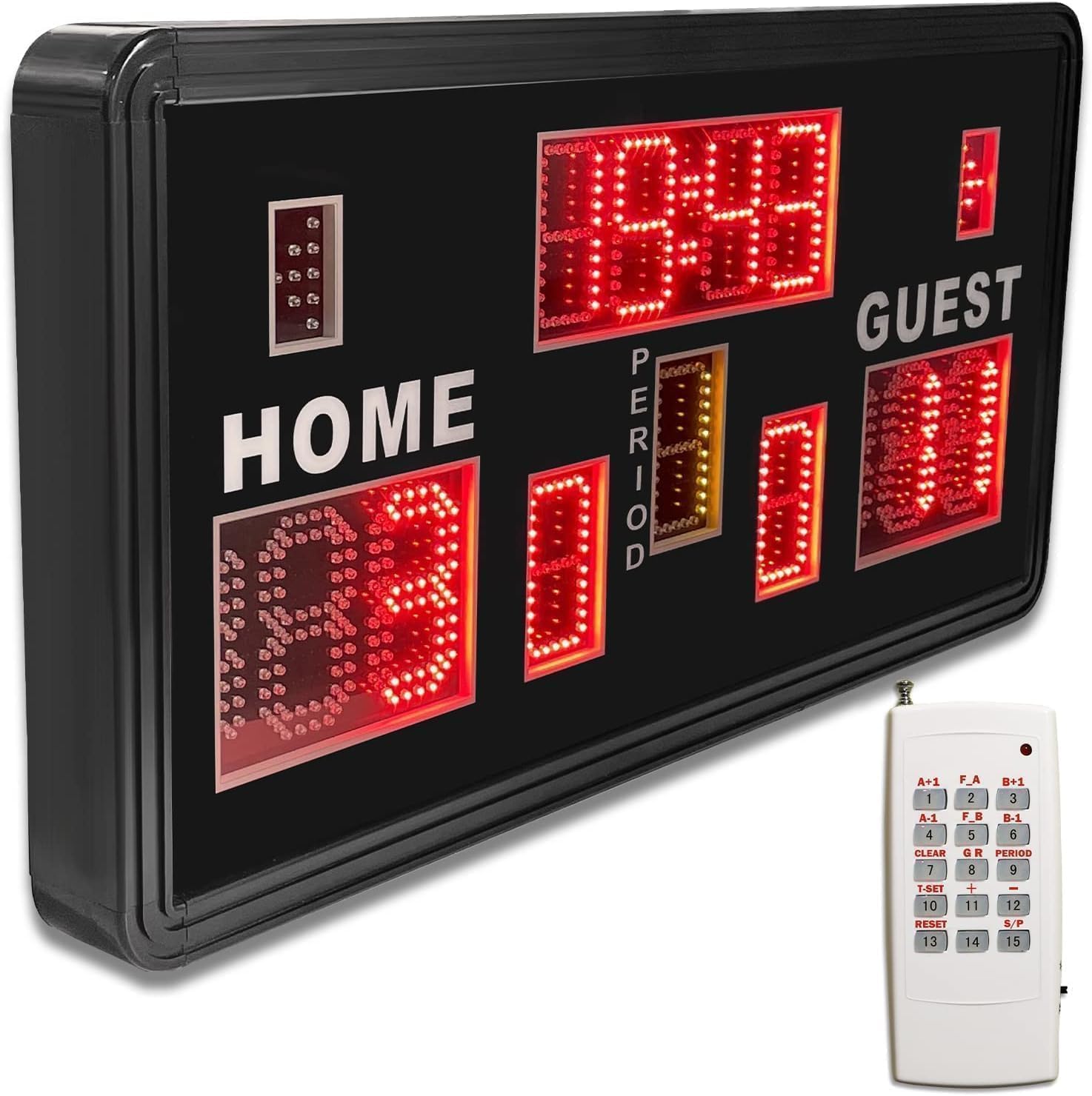 YZ 35“ Large Electronic Scoreboard with Buzzer, Wall-Mounted Professional Digital Scoreboard with Remote, Basketball Scoreboard with Timer, Digital Score Keeper for Basketball