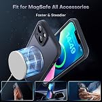 TOCOL Magnetic for iPhone 13 Case, Upgraded Full Camera Protection, Fit for MagSafe, Rugged Phone Case for iPhone 13 6.1 Inch, Drop Protection, Anti-Scratch, Black