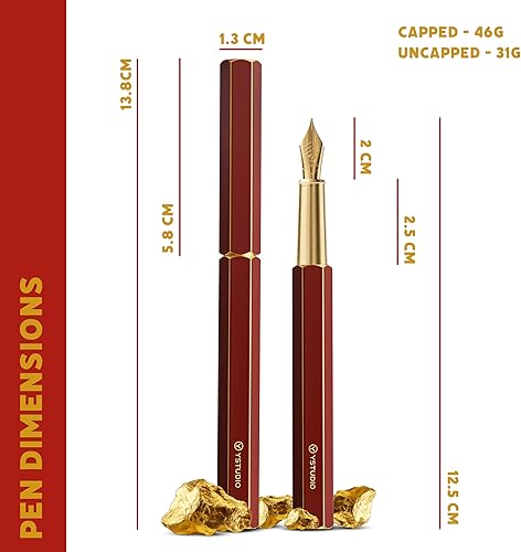 Miniatura 6 de ワイスタジオ(Ystudio) Y-studio YS-STAT-42 Classic Revolve - Pluma estilográfica, talla M, color rojo