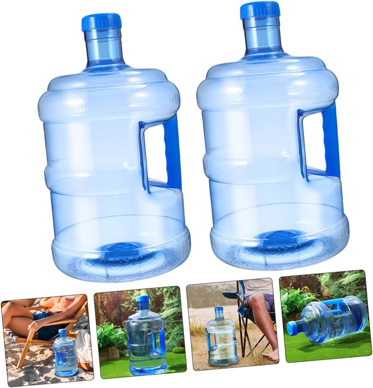 2pcs Portable Water Container Durable Pet Water Jug with Handle Design for Camping Hiking Outdoor Activities and Travel Storage