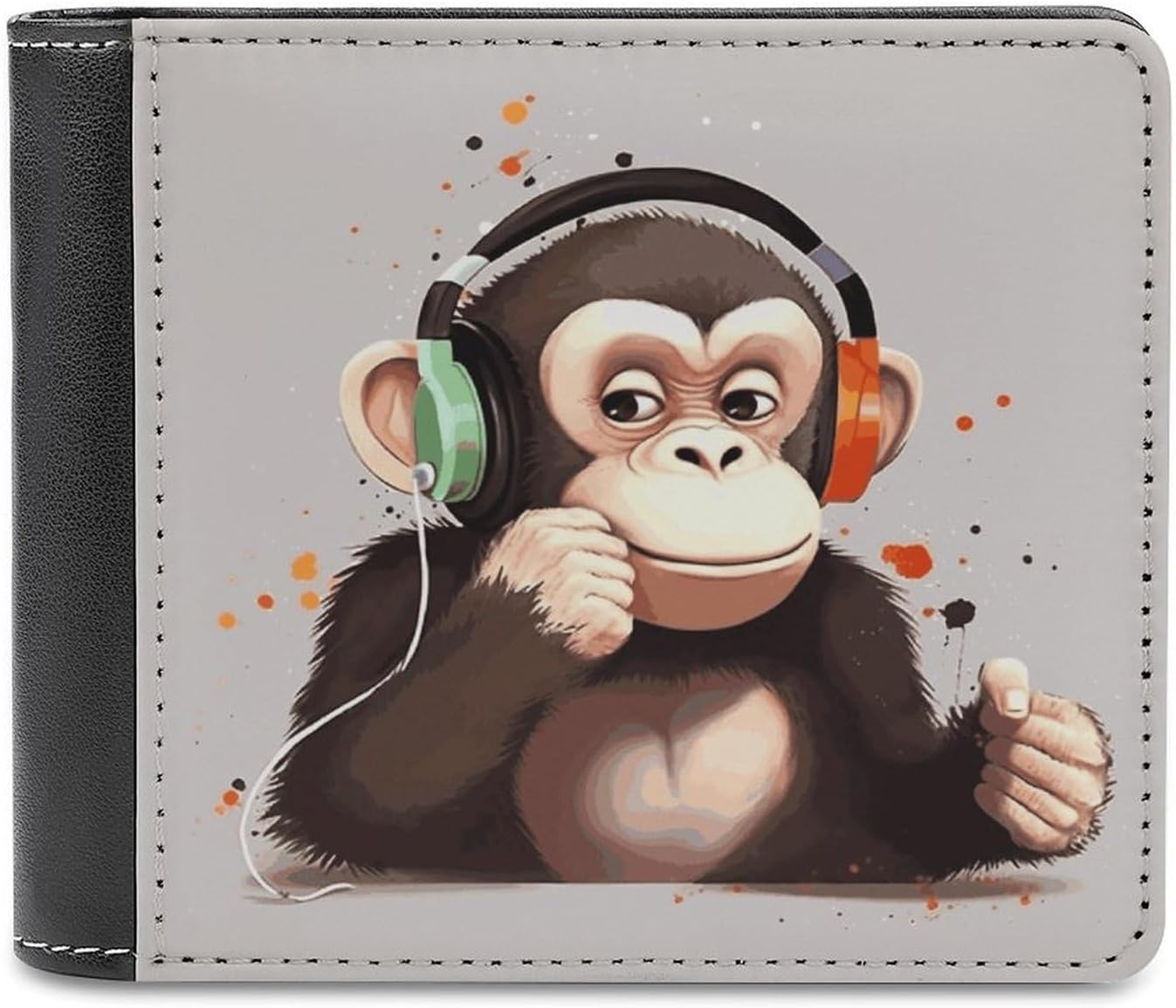Music Monkey Bifold Walle Leather Wallets