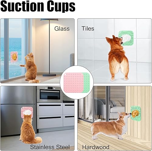 Miniatura 4 de Tapete para lamer perros y gatos 2 unidades almohadilla para lamer mantequilla de maní para perro con ventosas para aliviar la ansiedad y el