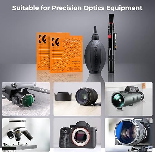Miniatura 7 de K&F Concept Kit de limpieza de lente de cámara 4 en 1 con bolígrafo de limpieza de lentes, soplador de aire para cámara, paño de limpieza de