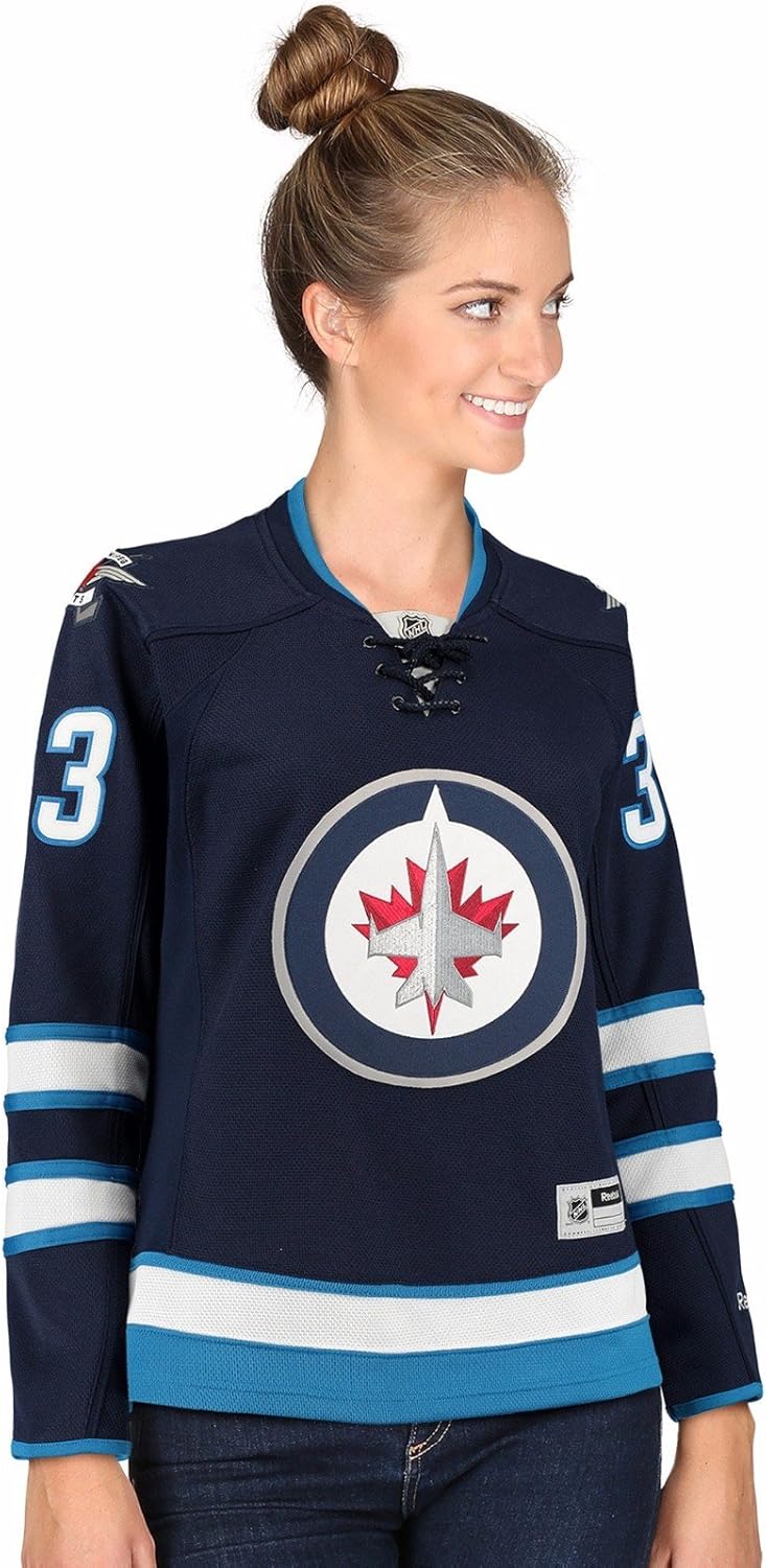 Reebok Dustin Byfuglien Winnipeg Jets NHL Navy Blue Official Premier Edge Home Jersey for Women (L)
