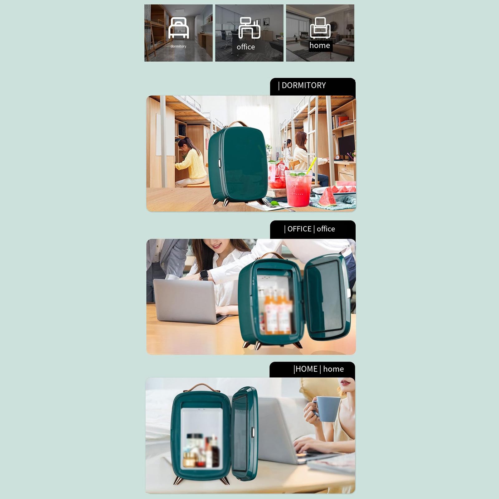 Mini refrigerador para cosméticos de 6L, refrigeración eléctrica de una sola puerta, mascarilla para mantener la refrigeración, bebidas para uso doméstico, dormitorio y coche,A