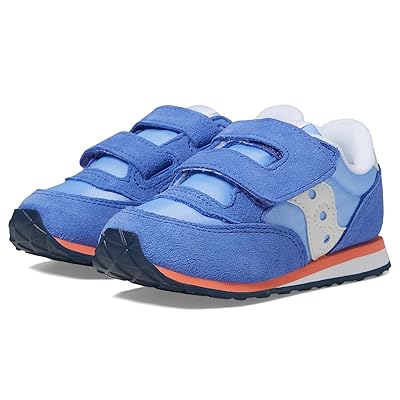 Saucony Kids Originals Jazz Hook Loop Sneaker (Toddler/Little Kid) Kids Shoes Blue/Coral