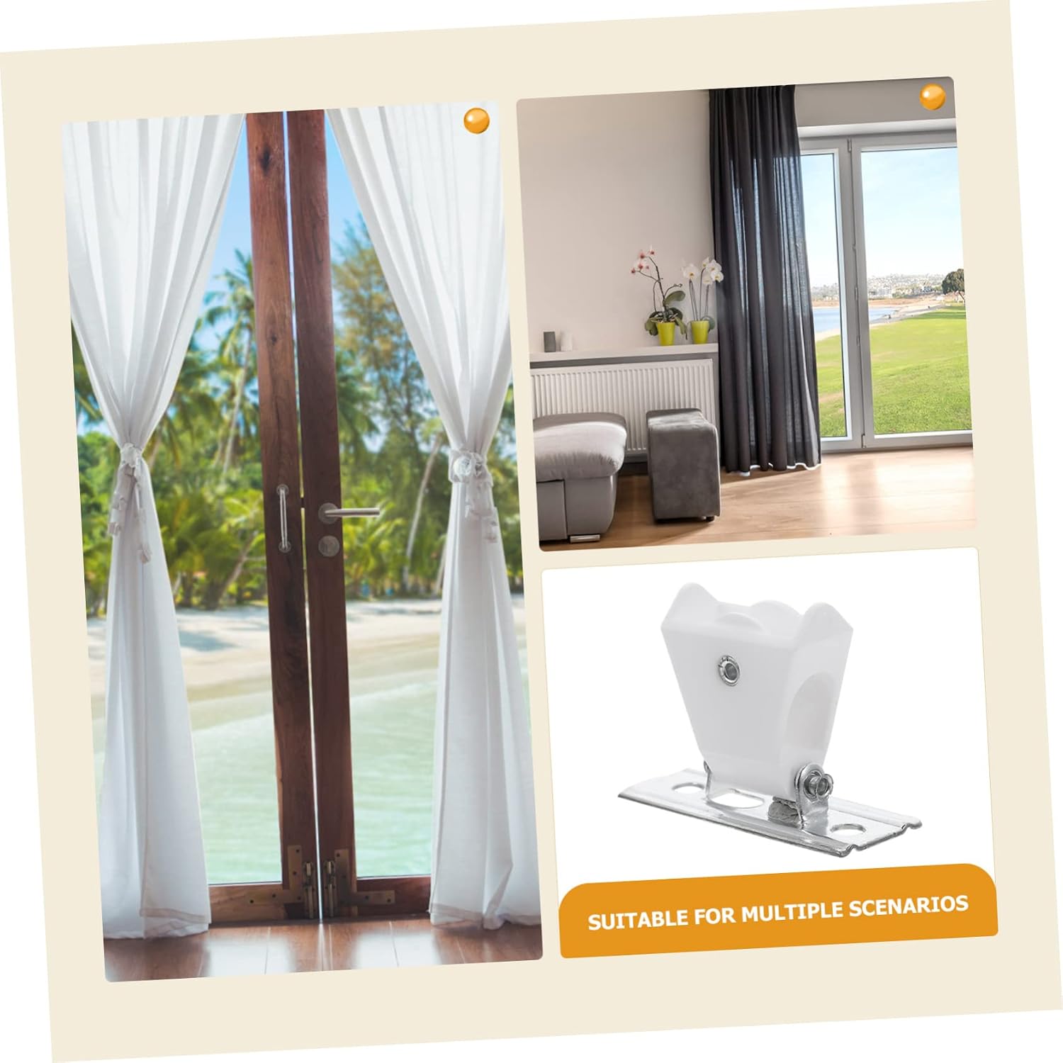 Amosfun 24pcs Curtain Cord Locks Easy Install Blind Cord Knob for Roman Blinds Window Treatments