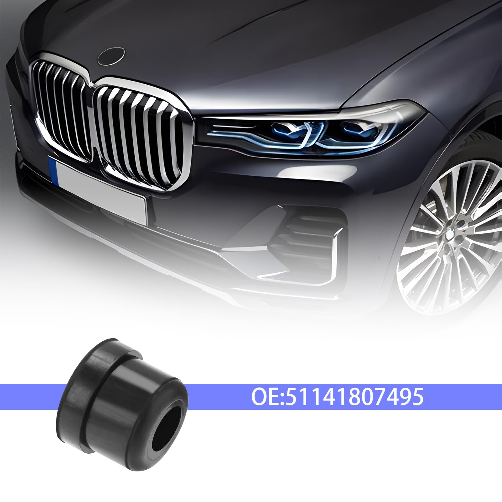 Lot De 12 Bouchons D'Insigne Capot BMW 51141807495 – Œillets De Démarrage 74mm/82mm En Caoutchouc Souple Noir Anti-Chute Pour E90 E91 E92 X5 Et Plus