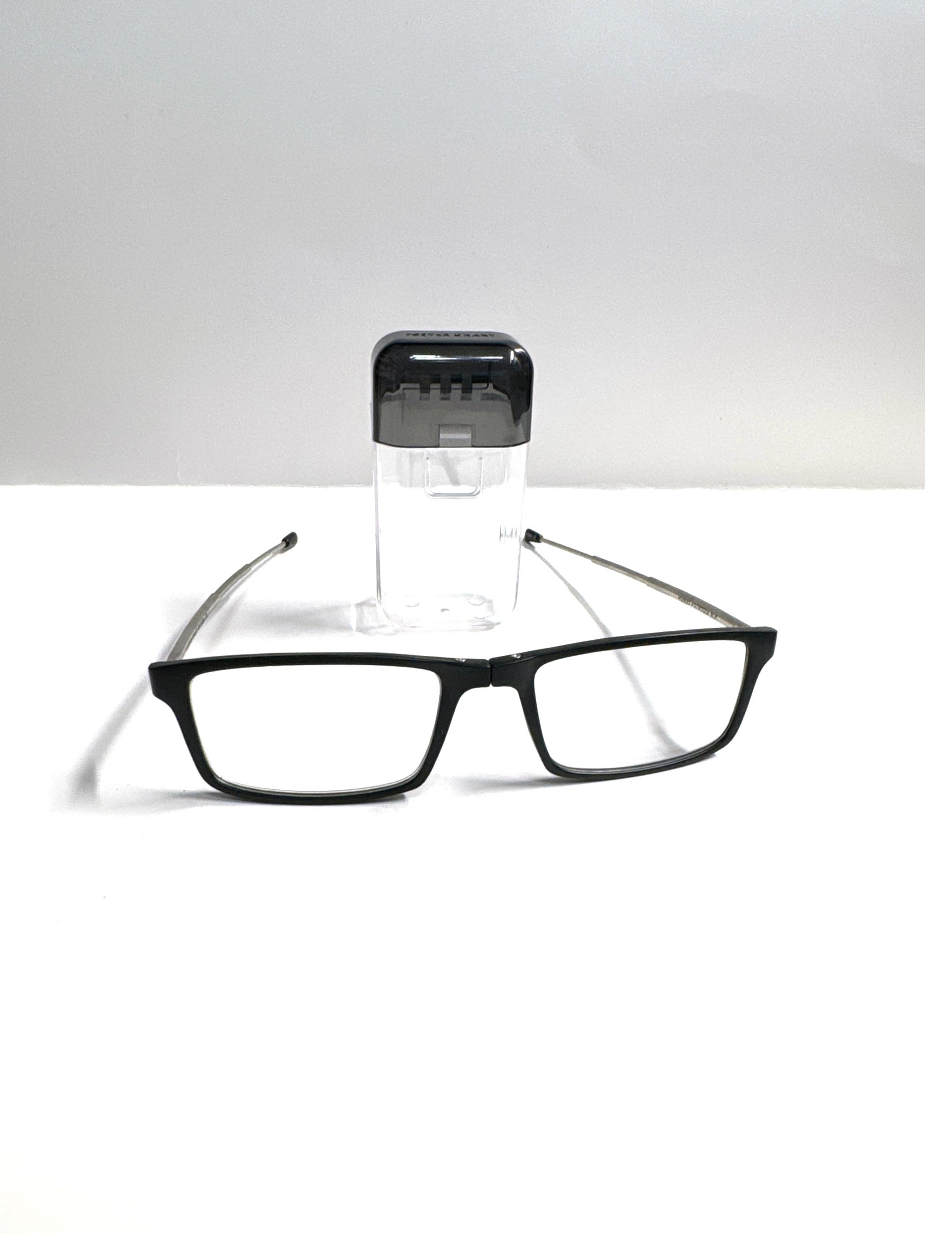 Foster Grant to-go folding micro readers reading glasses Lightweight with retractable temples 2.00, Clear