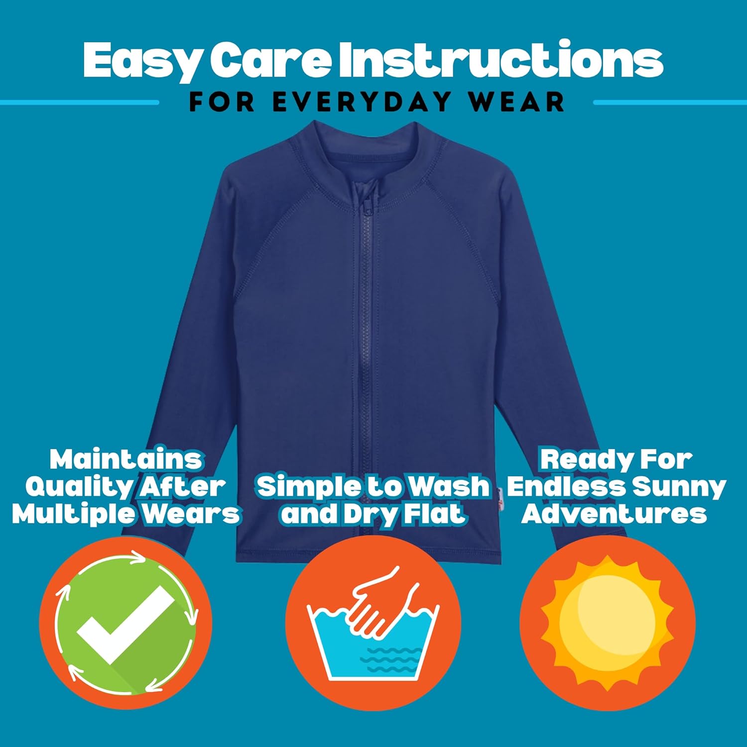 SwimZip UPF 50+ Long Sleeve Rash Guard for Boys' and Girls' - Baby, Toddler, Kids - Image 5