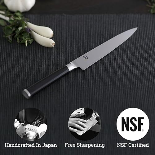 Miniatura 6 de Shun Cuchillo utilitario clásico de cubiertos de 6 pulgadas cuchillo de cocina estrecho y de hoja recta perfecto para cortes precisos ideal para