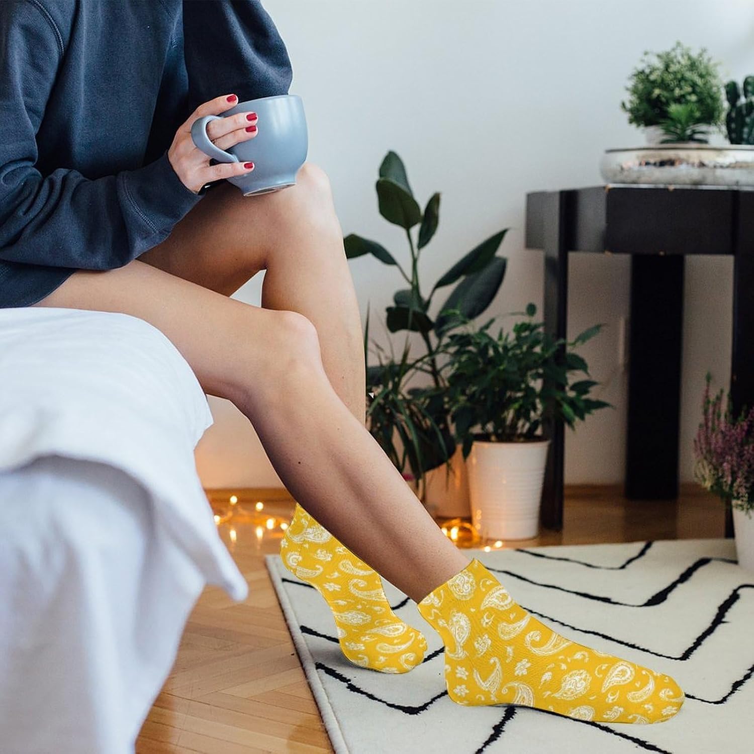 Paisley Socks for Men Women 5 Pairs Ankle Socks