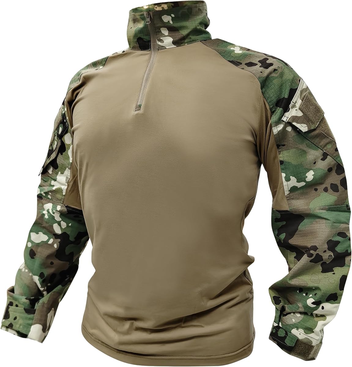 Tactical Shirt for Men G3 Camo Combat Shirt Long Sleeve BDU Military Shirt 1/4 Zip with Pockets