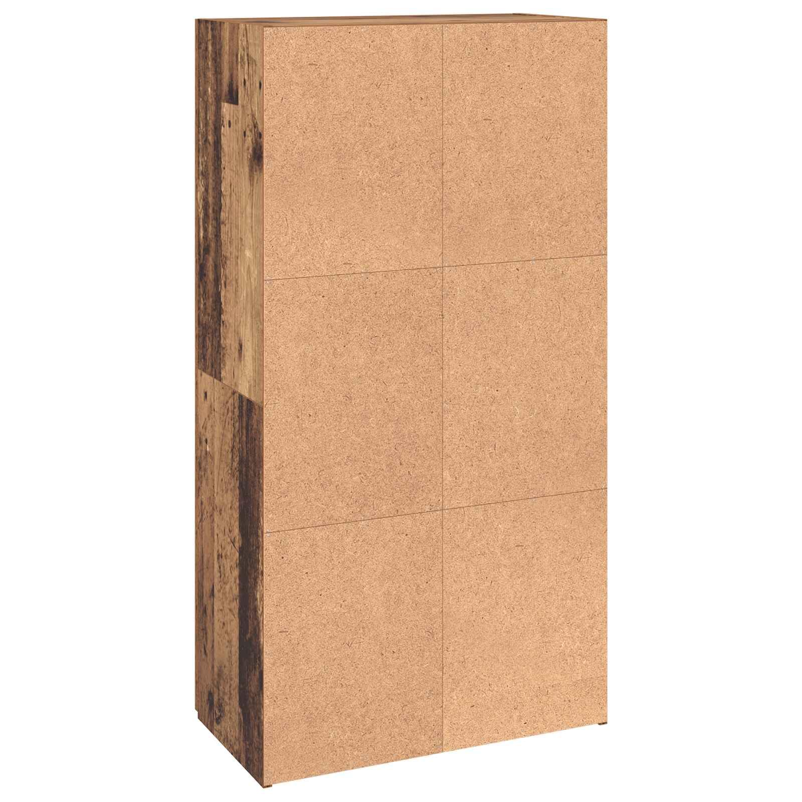 Büroschrank mit Türen Schwarz Eichen-Optik 60 x 32 x 115 cm aus Holzwerkstoff, Aktenschrank mit Scharniertüren und Bogen-Griffen, viel Stauraum mit Regalen für Büroorganisation