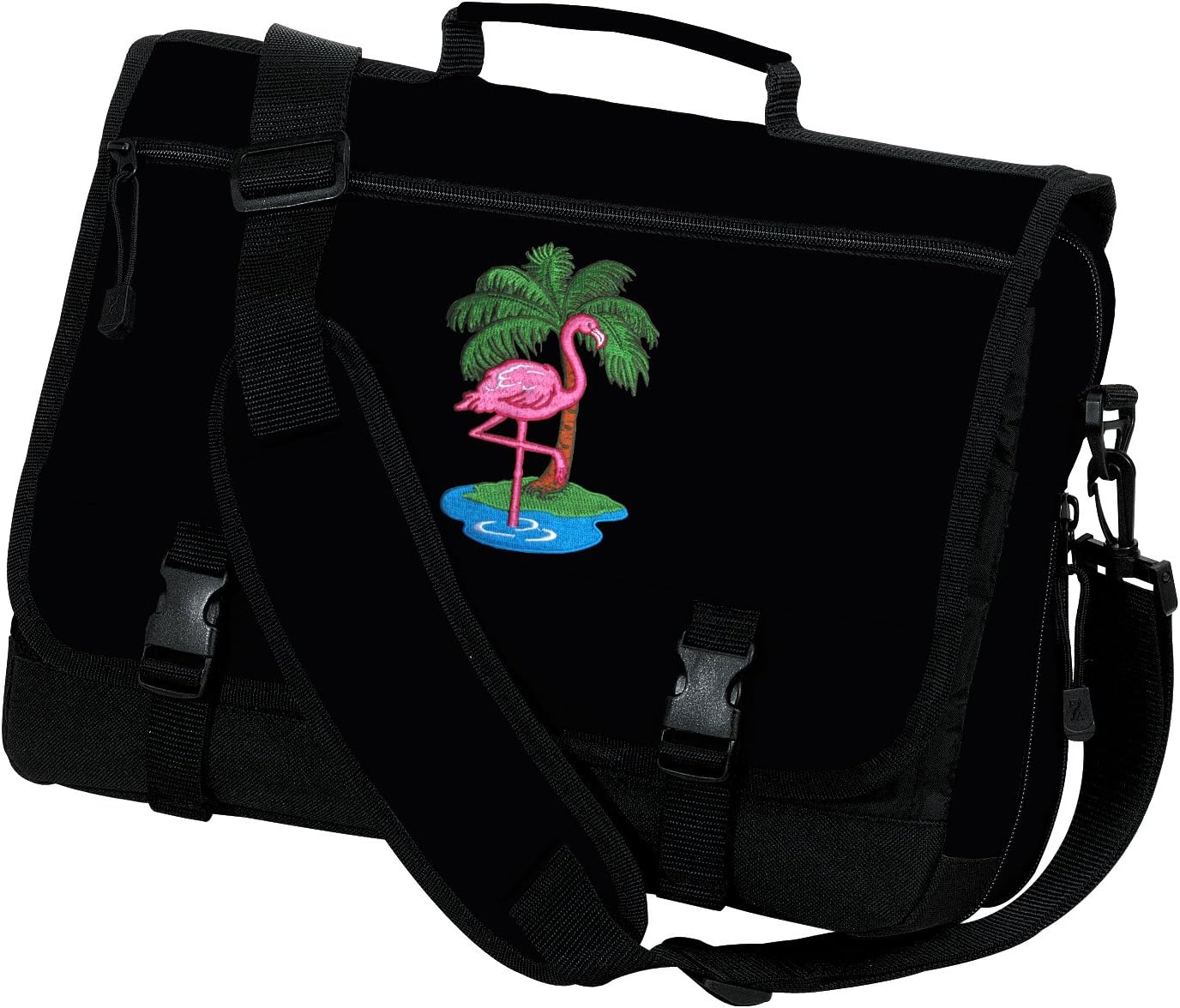 Pink Flamingo Laptop Bag Flamingos Computer Bag or Messenger Bag