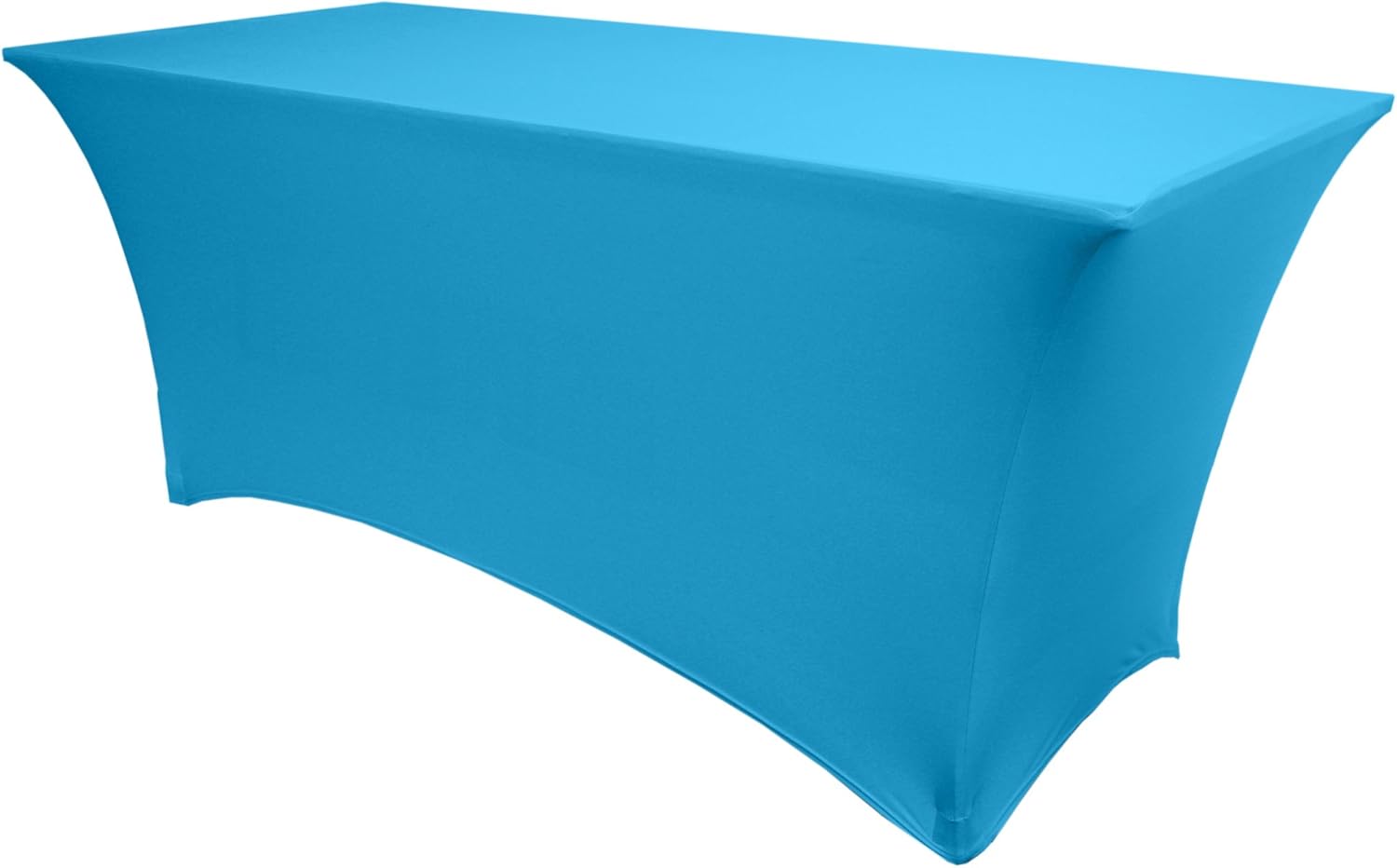 Ultimate Textile -5 Pack- 5 ft. Fitted Spandex Table Cover - Fits 30 x 60-Inch Banquet and Folding Rectangular Tables, Turquoise Blue