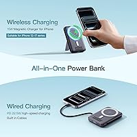 Vista 3 de 2026 Latest Wireless Power Bank, 12800mAh Portable Charger with Built in Cables, LED Display Magnetic Battery Pack Travel Essentials for iPhone