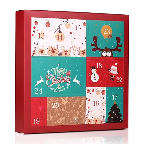Miniatura 9 de Calendario de Adviento de Navidad 2023-Calendario de Adviento de 12 días de Navidad para mujeres, cestas de regalo de BODY & EARTH Spa con bomba de