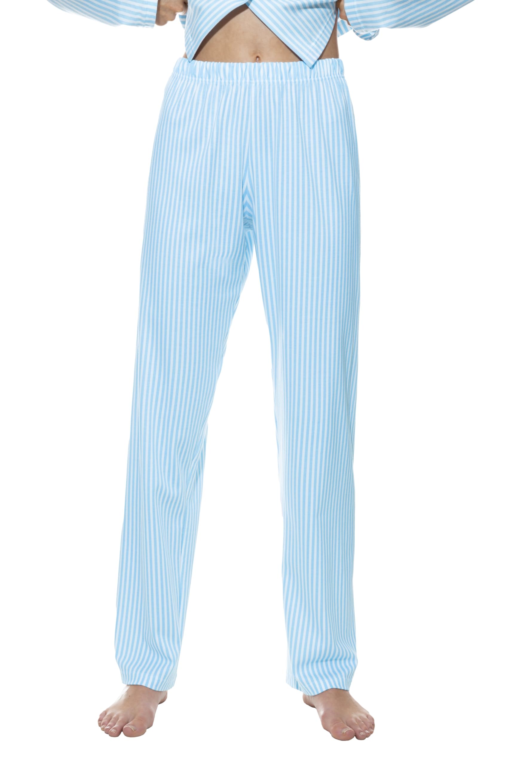 Mey Damen Pyjama Hose - Lange Homewear Hose gestreift aus 100% Bio-Baumwolle - GOTS Zertifiziert - Serie Sleepsation - 17203