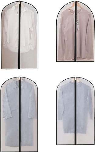 Miniatura 8 de Bolsa de ropa colgante transparente con cremallera de estudio ropa de plástico cubierta de polvo traje armario protector bolsas de almacenamiento