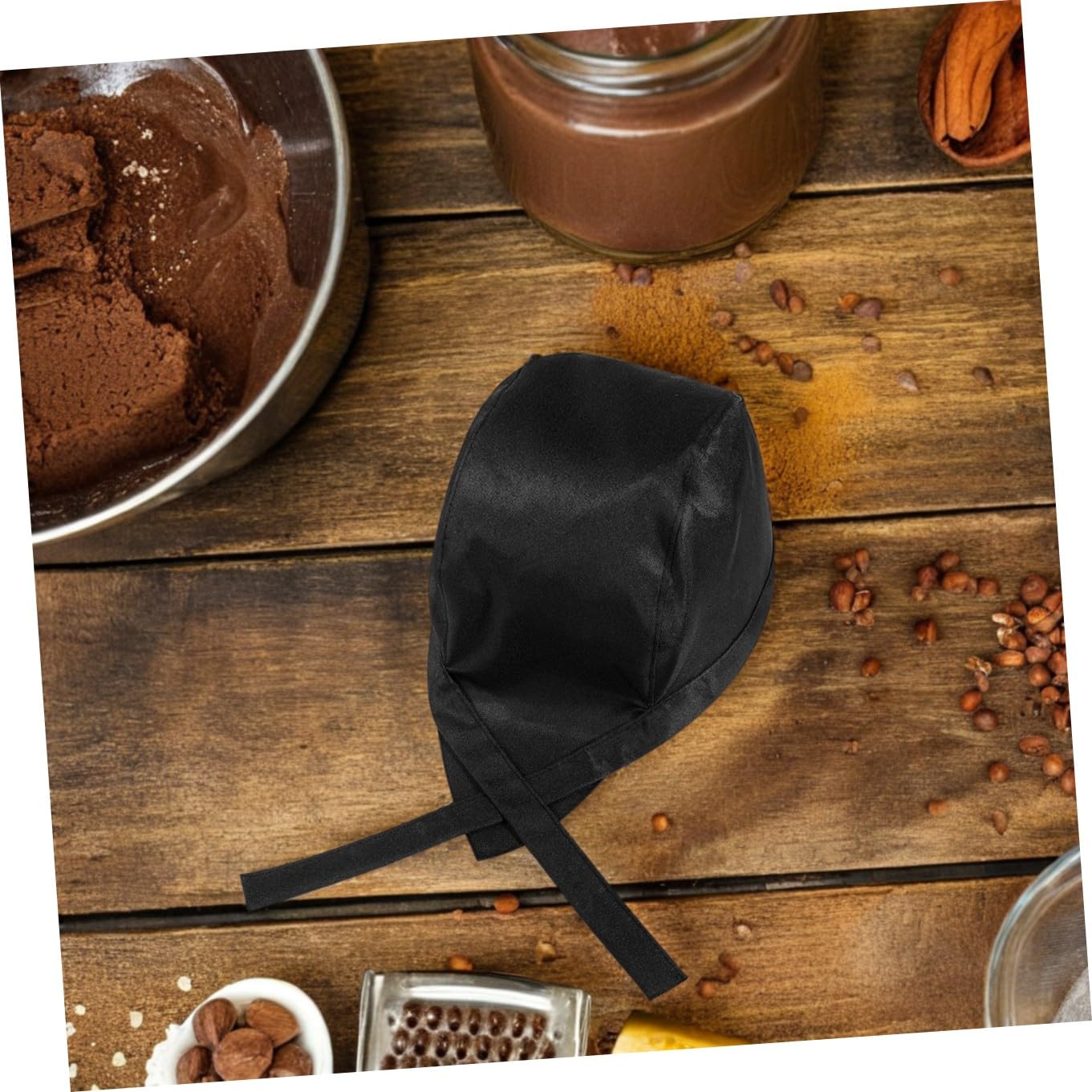UKCOCO Sombreros de Trabajo de Cocina Negros para Chefs y Estudiantes, 3 Piezas de Tela Cómoda y Transpirable para Uso Diario y Profesional