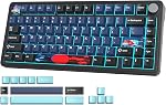 Fogruaden M75 Wireless Creamy Keyboard 75% Mechanical Gaming Keyboard, Hot Swappable Custom Keyboard, RGB Backlit, Gasket, Pre-lubed Linear White Switches, Bluetooth/2.4GHz/USB-C, Five-Layer Pad&Knob