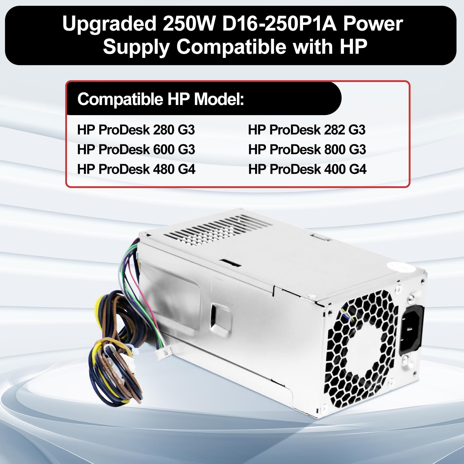 LXun Upgrad D16-250P1A L08417-002 250W Power Supply Compatible with HP ProDesk 280 282 600 800 G3 480 400 G4 PCH022 L08417-004 901760-002 901761-001 901760-001 PA-2251-5 D16-250P2A Power Supply