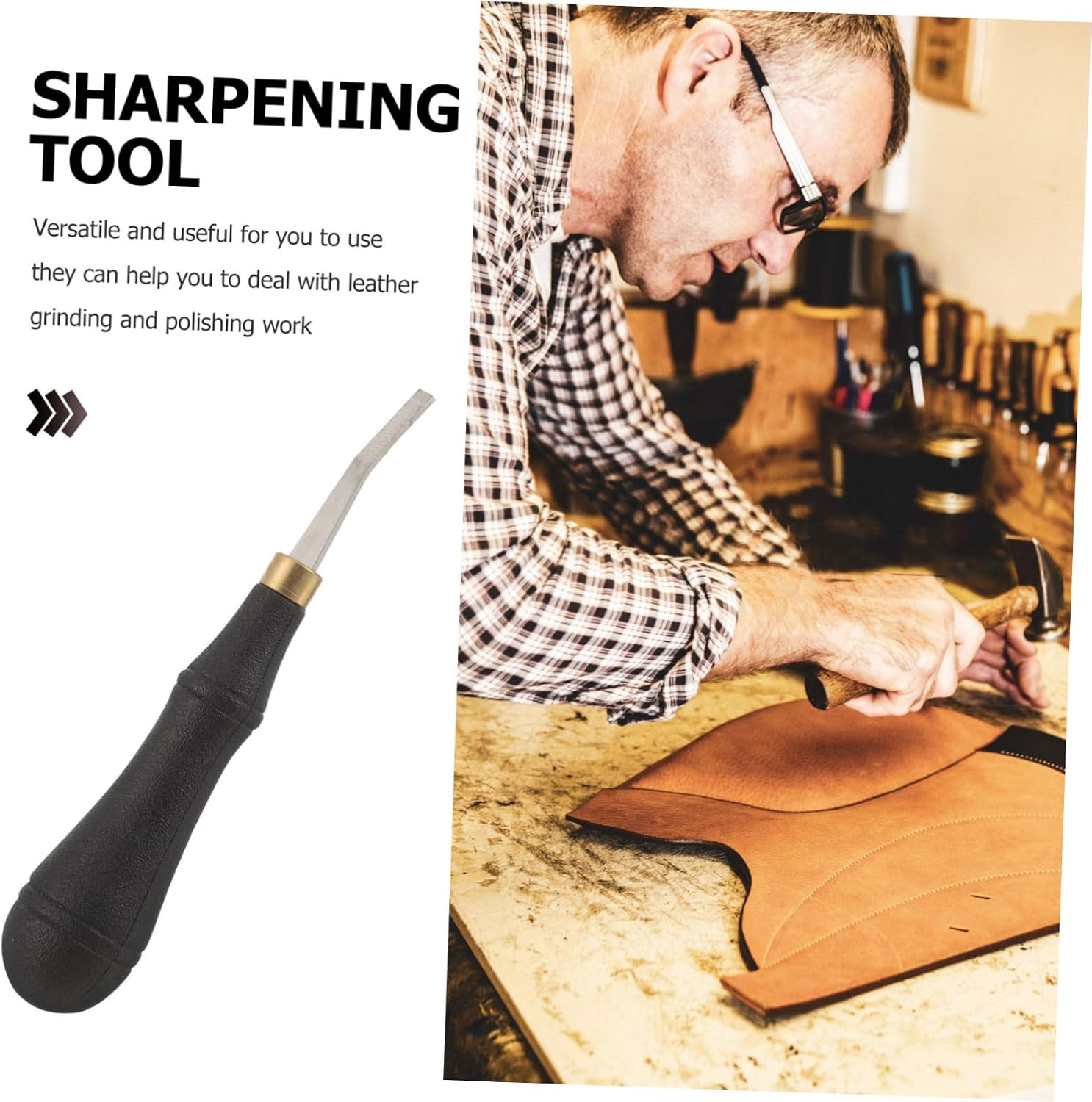 Stainless Steel Flat Sharpening Hand File for Leather Work