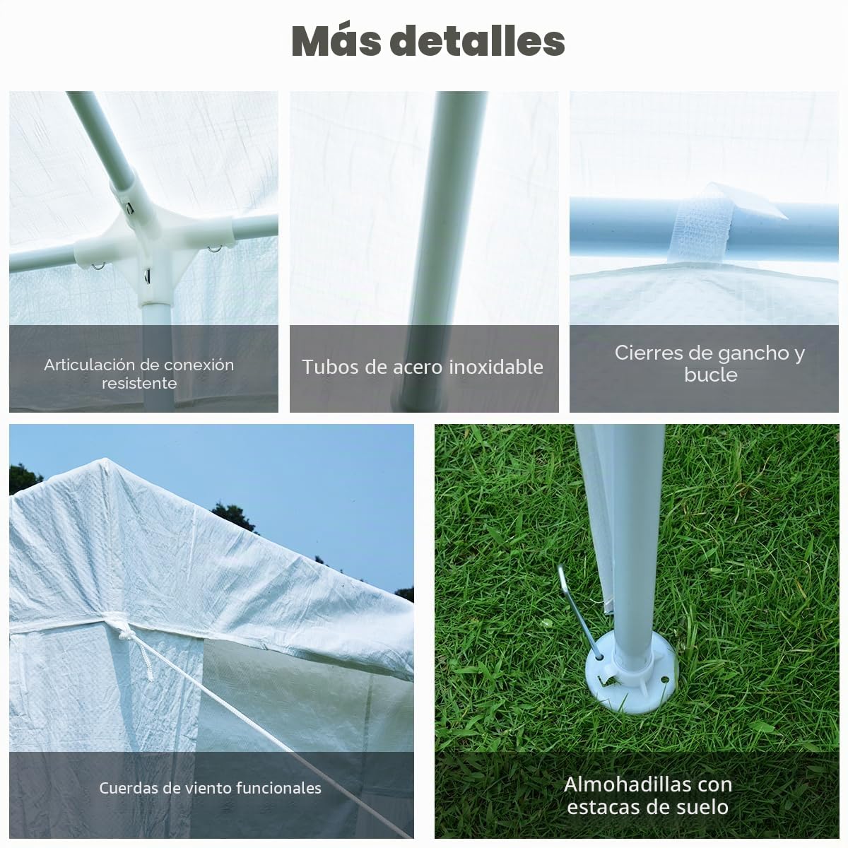 HOMASIS Carpa Plegable 3x6 M, Camping Pabellón Impermeable con 4 Paredes Laterales y Ventanas, Cenador con Bolsa de Transporte, Exterior Gazebo de jardín para Fiesta, Boda, Blanco