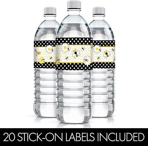 Miniatura 4 de Bumble Bee fiesta botella de agua calcomanía etiquetas (juego de 20)