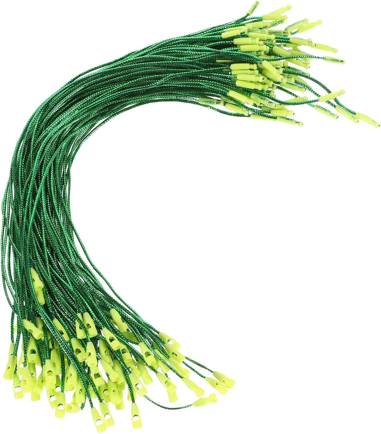 Cabilock 200pcs Christmas Ornament Hooks Snap Locking Strings for Holiday Decorations Fasteners for Trees and Crafts Green
