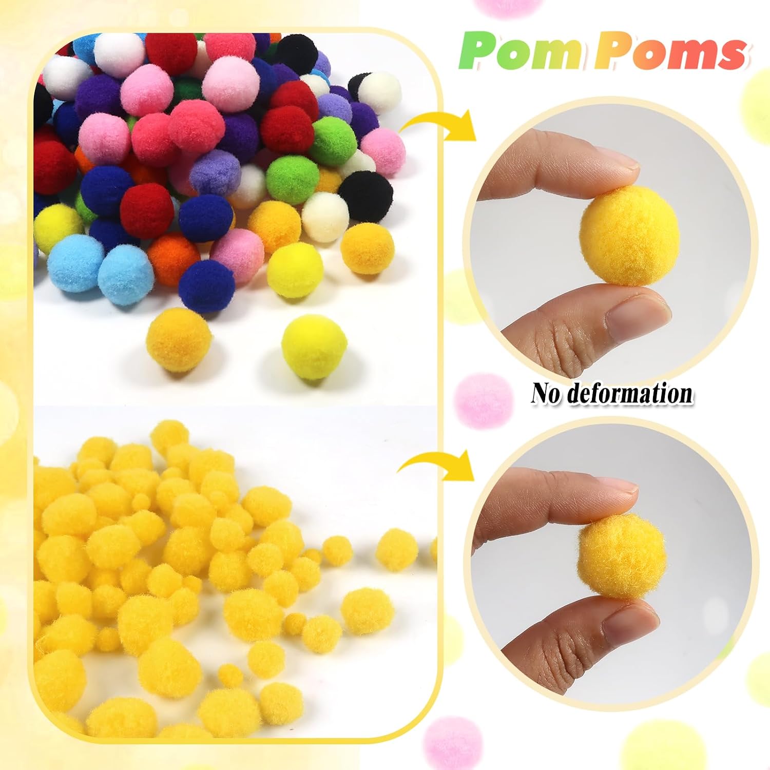 TOAOB 200pcs Pom Poms 1 Inch Elasticity Felt Balls 19 Colors for Crafts Fuzzy Large Pompoms with Googly Wiggle Eyes for DIY Art Crafts Projects Home Decorations