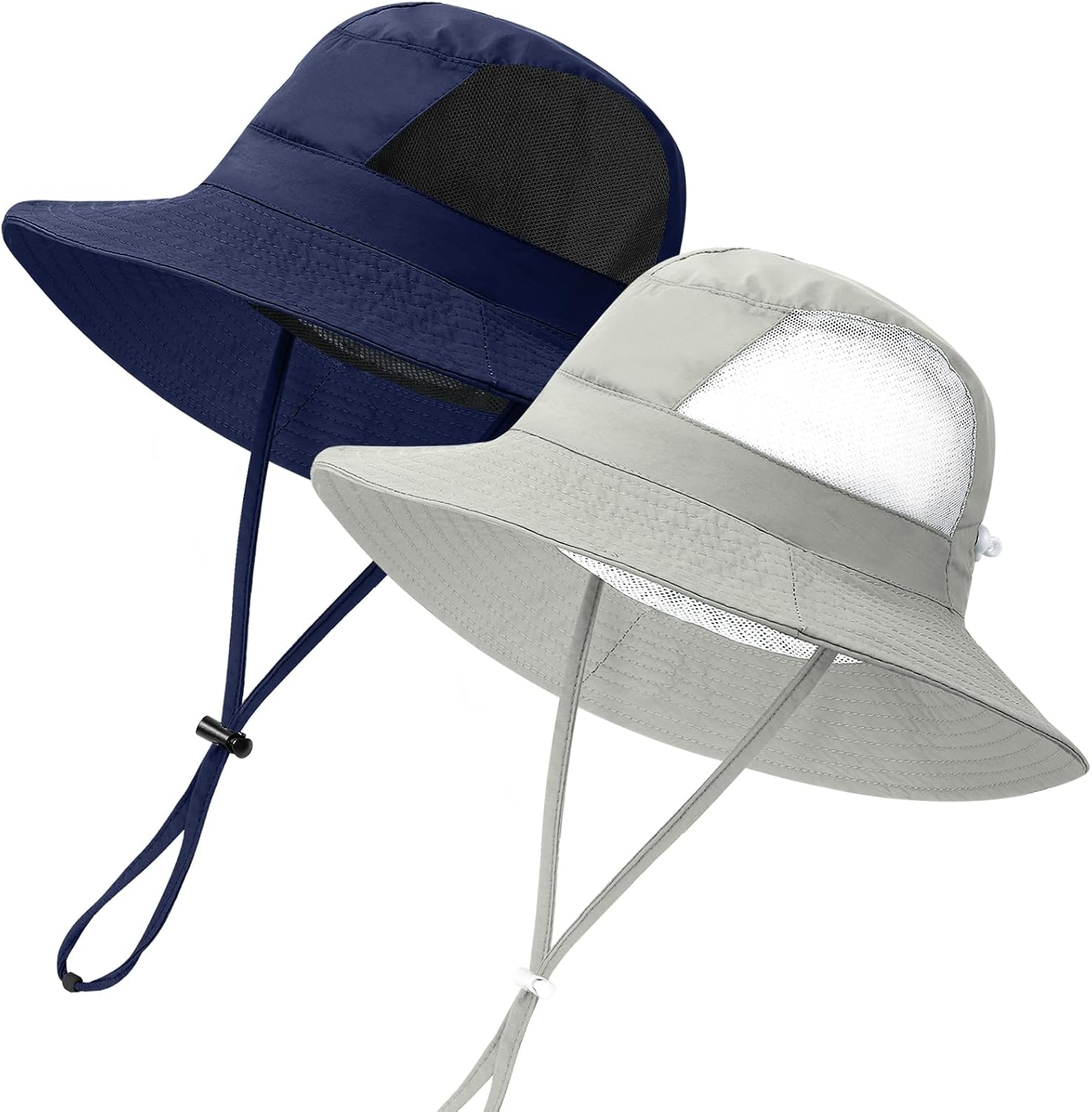 2 Pack Baby Sun Hats, Lightweight Baby Beach Hat Toddler Sun Hat with Wide Brim, Summer Toddler Bucket Hats for Boys Girls