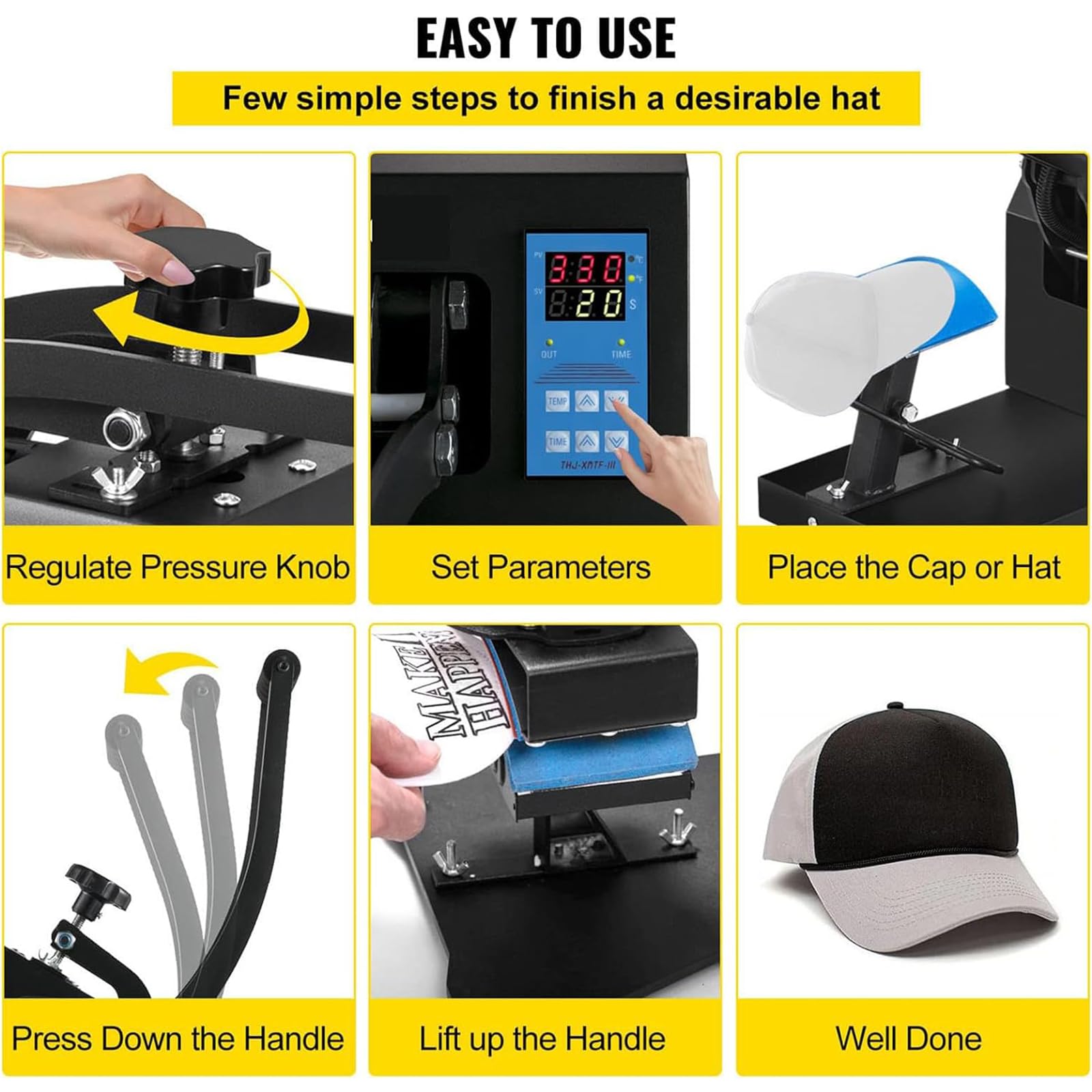 Máquina de prensa de calor para sublimación, prensa multifuncional con pantalla digital, ideal para camisetas, tazas y más, fácil de usar, perfecta para el hogar o el negocio