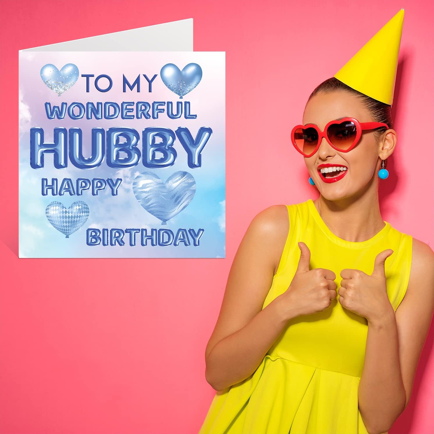 Stuff4 Beautiful Birthday Cards for Husband - To My Wonderful Hubby - Special Happy Birthday Card from Wife Gifts, 145mm Partners Greeting Cards Gift for Husband Partner Companion