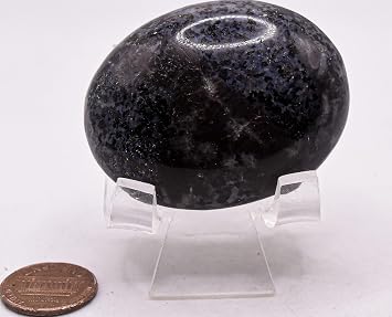 2 80g Dark Indigo Gabbro Palm Stone Pebble Polished Natural Gemstone Crystal Mineral Collectible Specimen - Madagascar