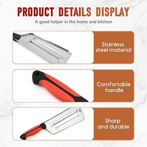 Miniatura 5 de Trituradora de acero inoxidable, cortador de juliana de doble hoja de acero inoxidable mejorado 2025, cuchillas afiladas de aceros inoxidables, para