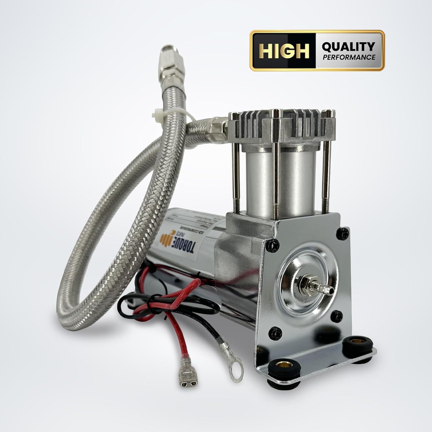TORQUE 12V Heavy Duty 444c Air Compressor Kit - 120 PSI, Portable Single Port, Replaces Air Lift 16092 16192 - Compressor for Train Horns, Air Horns (TR16192_01_)