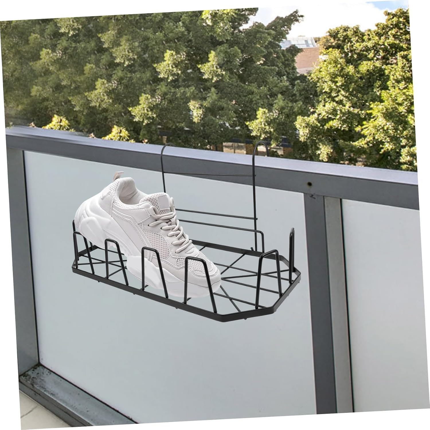 VOSAREA Wall Shelf Hanging Drying Rack for Shoes and Towels Versatile Multi-Functional Organizer for Spaces for Apartments and Living Areas