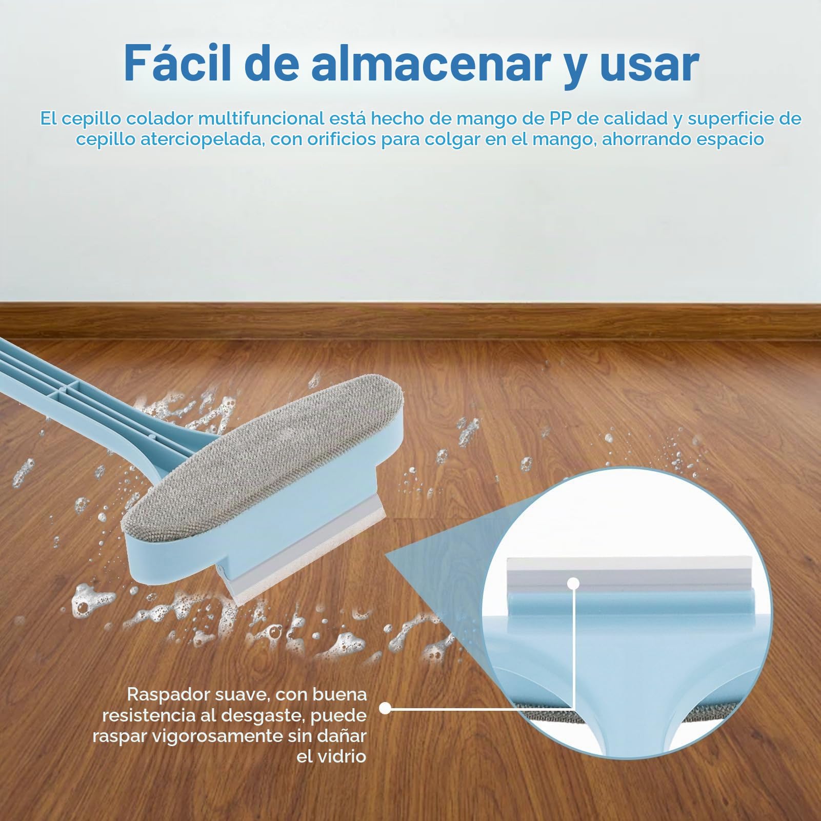 Cepillo Multifuncional para Limpiar mosquiteras y Cristales, Herramienta de Limpieza de Malla para seco y húmedo de Doble Cara con Mango Extensible para Cristales, sofás y escritorios