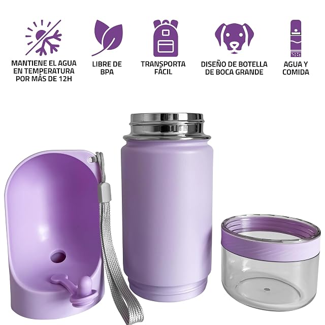 Foto 4 de 6 de Botella de Agua para Perros 2 en 1 con Comedero Portátil