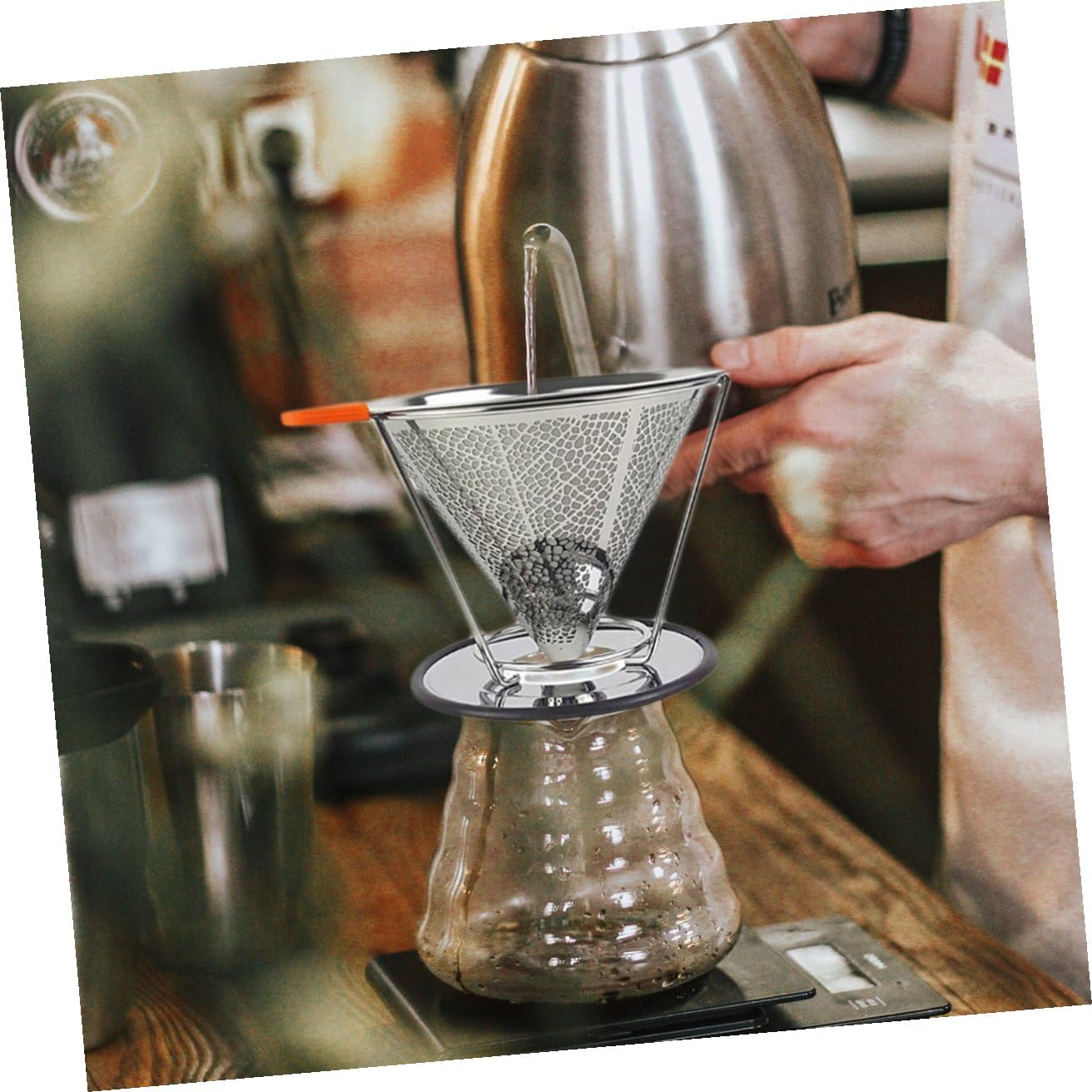 Filtro de Café de Acero Inoxidable 304 Doble Capa 125 Ml