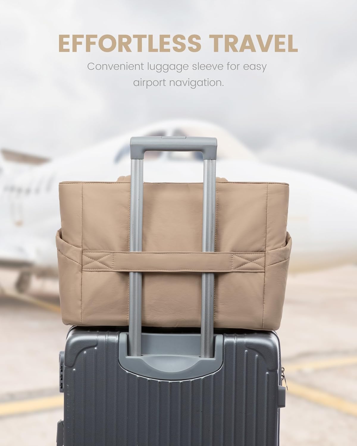 LOVEVOOK Laptop Bag for Women, Lightweight Puffy Work Tote Bag with Clutch Purse, 15.6 Inch Computer Briefcase Bag - Image 8