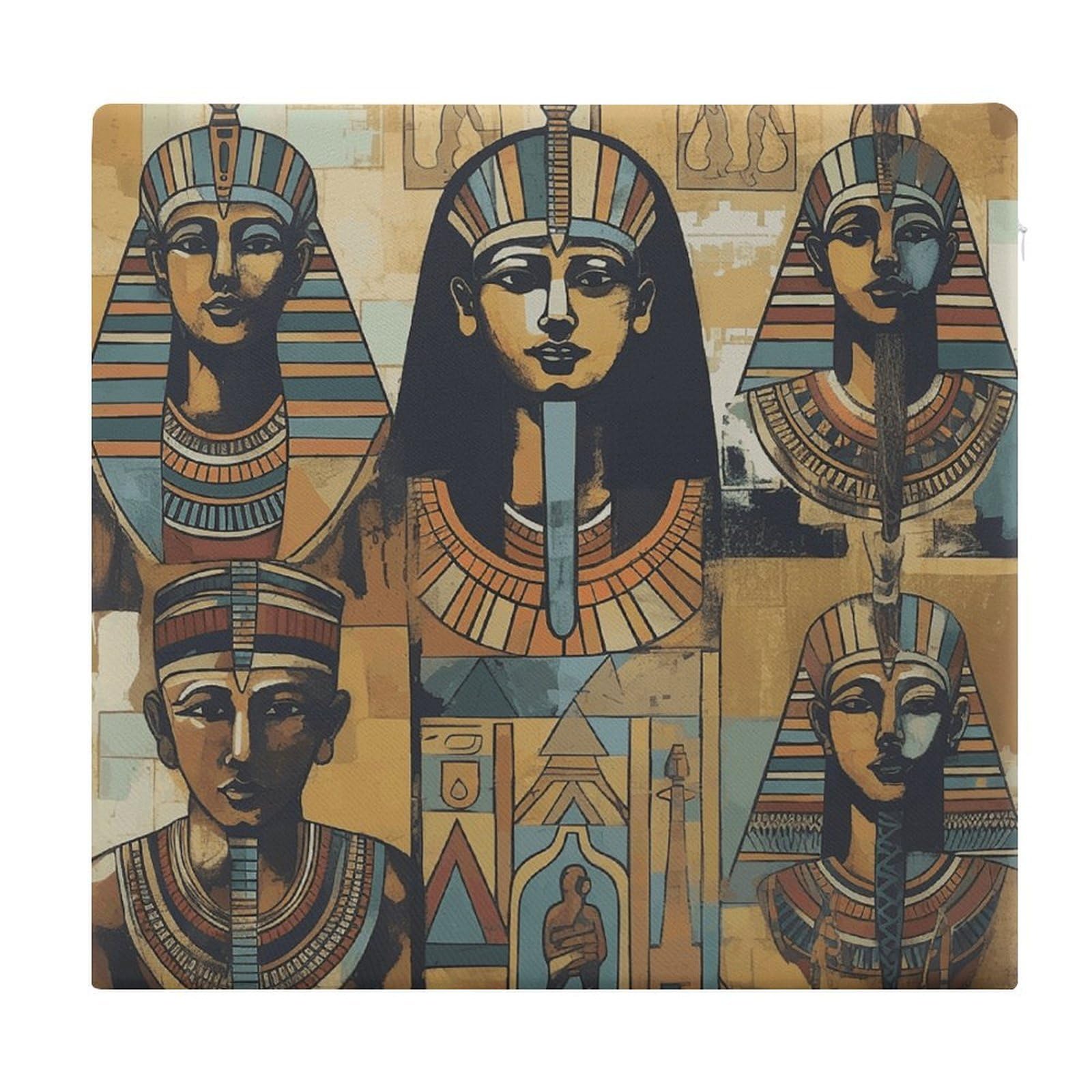 FekiLoot - Ancient Egypt Tribe Series Square Seat Cushion Outdoor Memory Foam Non-Slip Comfort Floor Cushion for Kitchen Dining Office Chairs 15 x